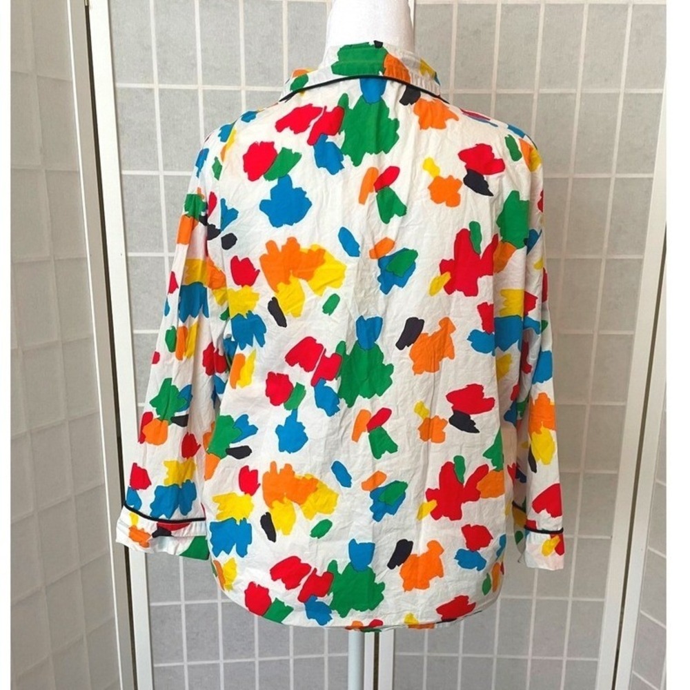 Sleepy Jones Marina Pajama Shirt 100% Cotton Multicolor Abstract Whimsical Artsy - Picture 3 of 8